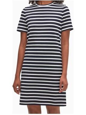 Kate Spade Black & White Striped Crewneck Dress Size XS